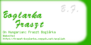 boglarka fraszt business card